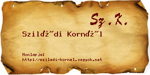Sziládi Kornél névjegykártya