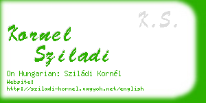 kornel sziladi business card