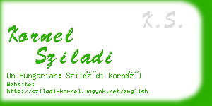 kornel sziladi business card